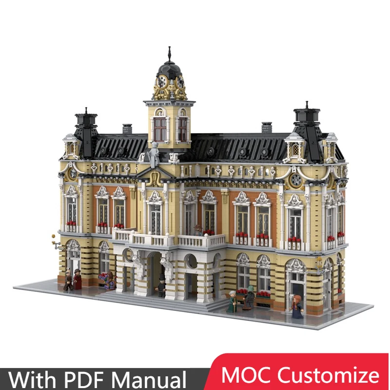 

11413 шт. MOC городской зал, технология, изготовленные на заказ строительные блоки, модель для детей, креативные игрушки для сборки «сделай сам», подарки на Рождество и день рождения