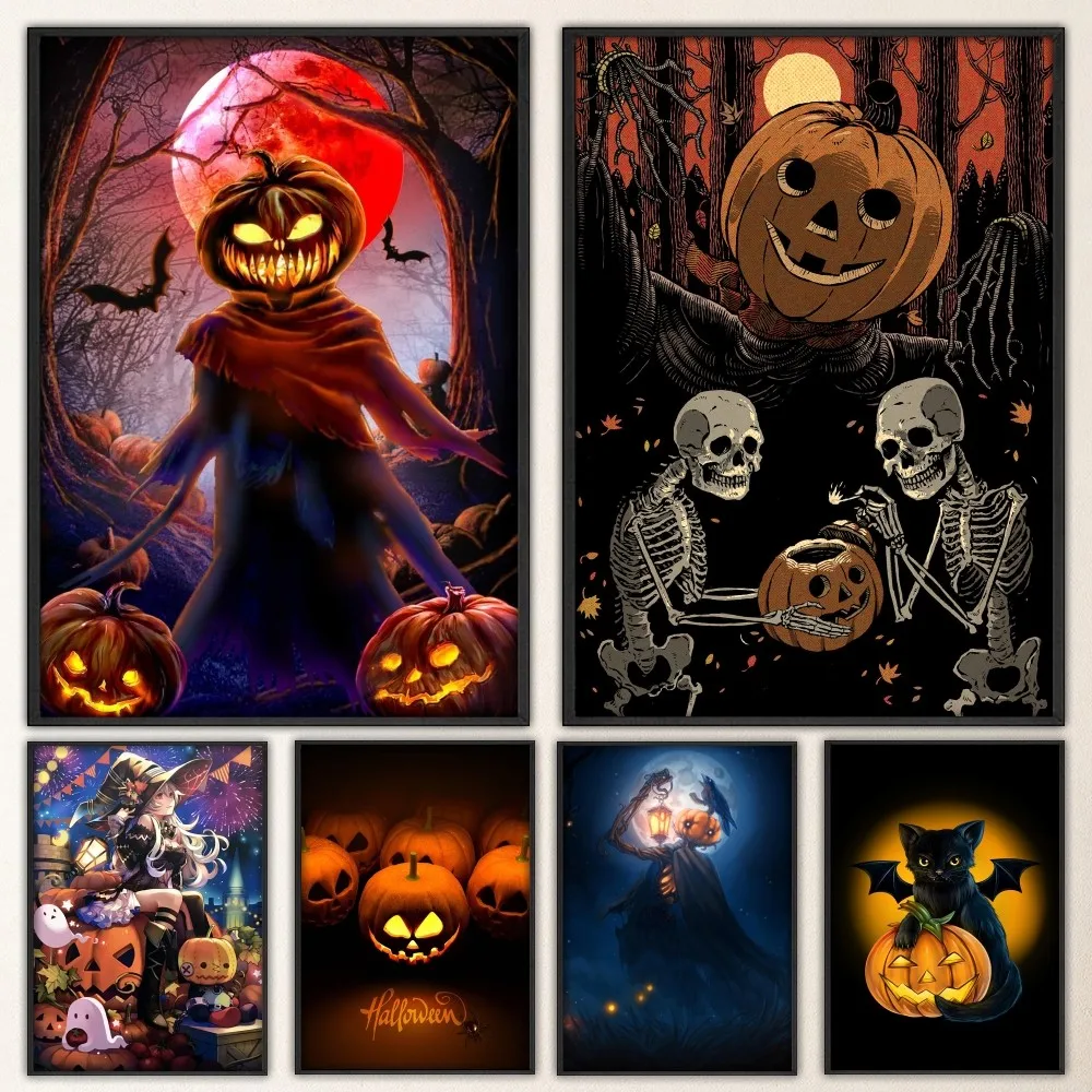 

Aesthetic Halloween Poster Prints Poster Wall Painting Bedroom Living Room Wall Bar Restaurant Sticker Large