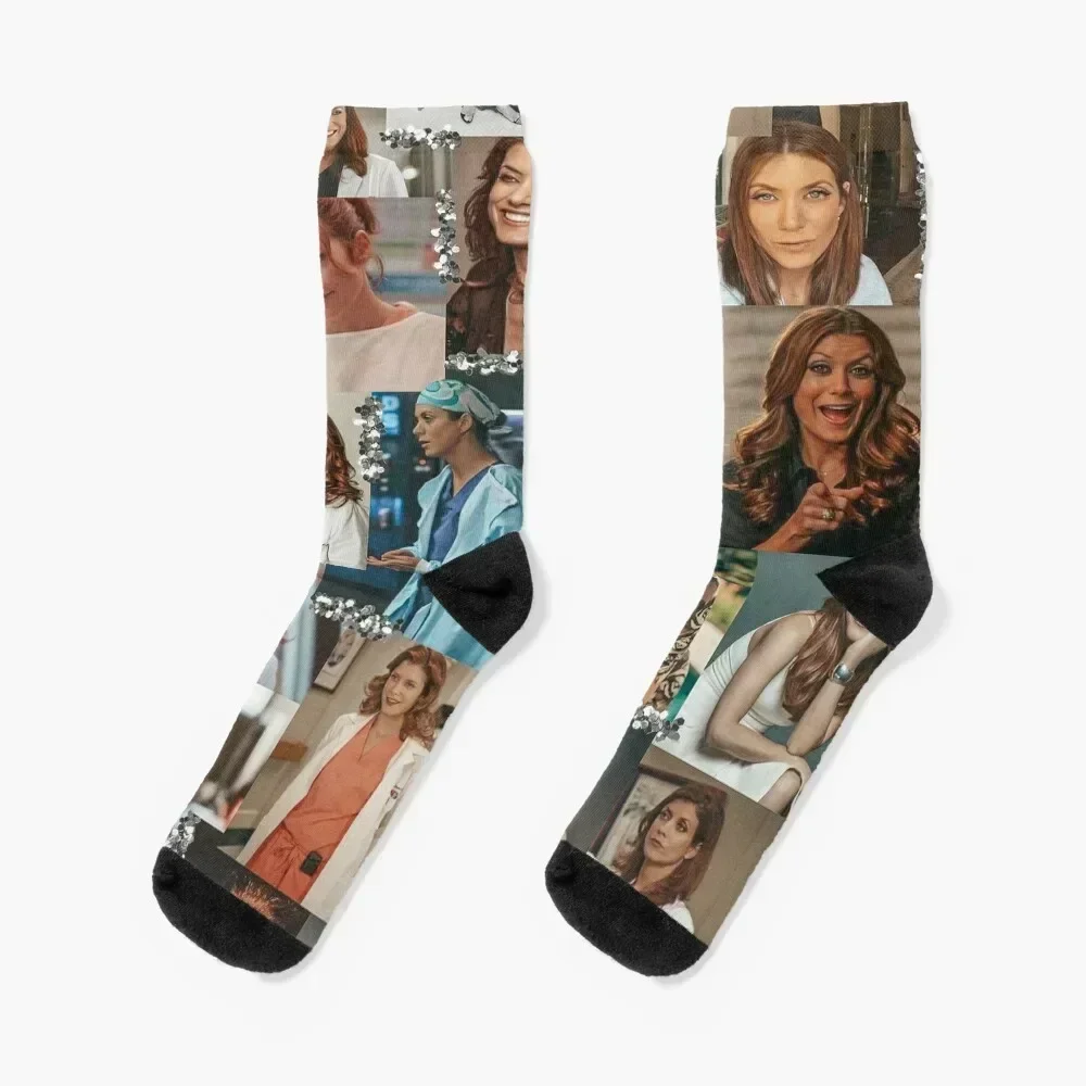 

addison montgomery collage :) Socks hockey moving stockings snow hiphop Luxury Woman Socks Men's