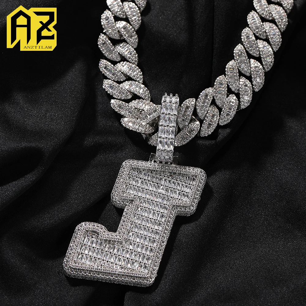 Customize individual letters Baguettes Pendant Zircon Iced Out For Men Women Necklaces Hip Hop Jewelry For Men Women