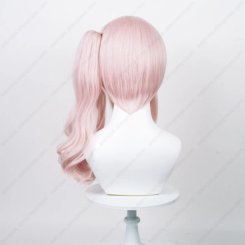 Anime Akiyama Mizuki Cosplay Wig 45cm Long Pink Curly Scalp Wigs Heat Resistant Synthetic Hair