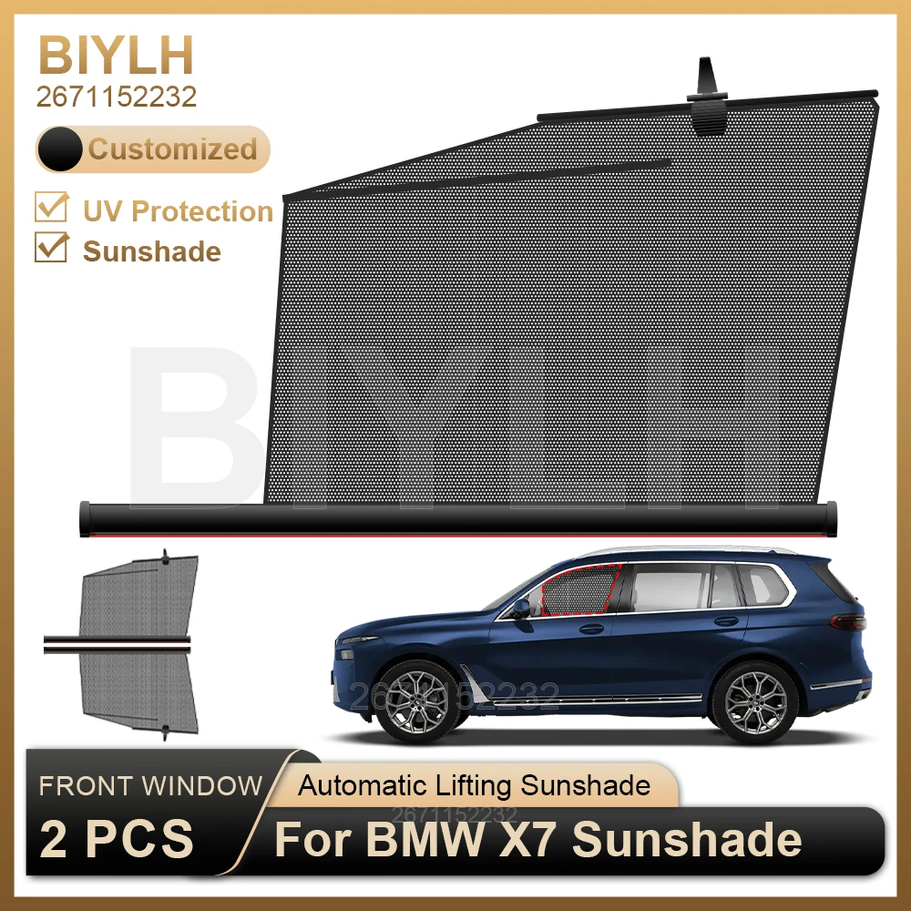 

2Pcs Heat Shield For BMW X7 Front Side Windshield Sunshade Customized Fit Car Sunshade UV Protection Auto Accessories