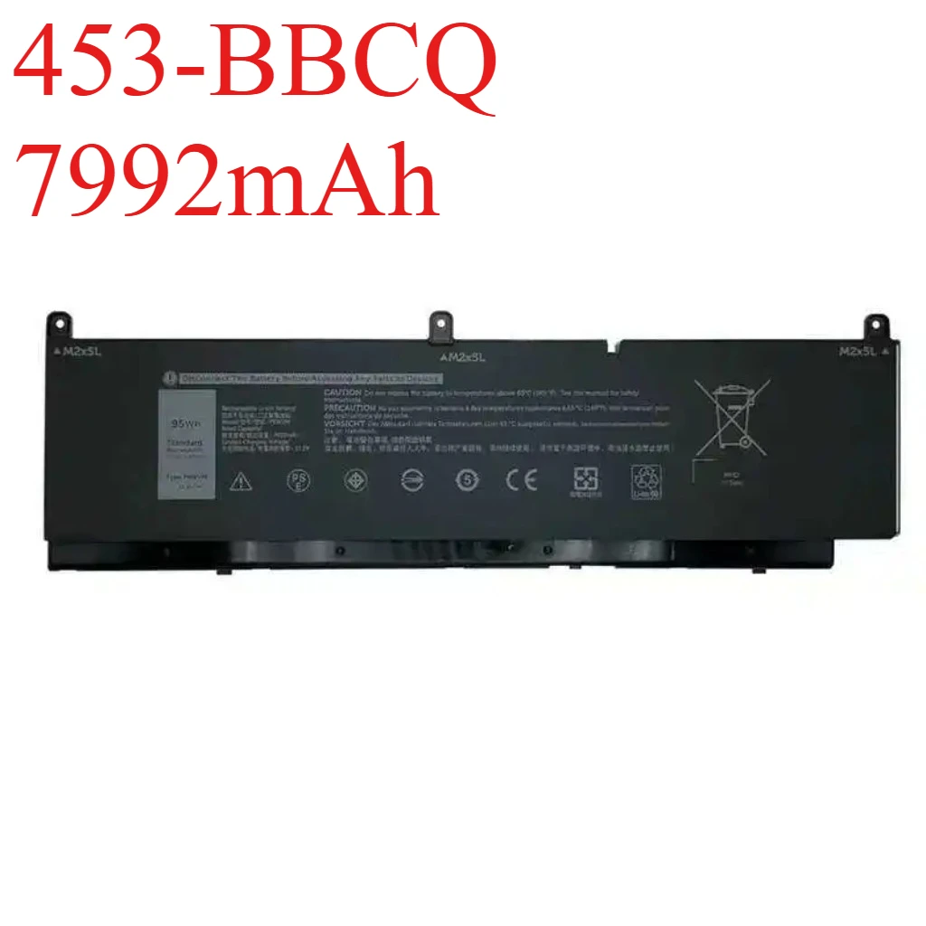 453-BBCQ 7992mAh Laptop Batteries for Dell Precision 15 7550 7560 17 7750 7760 PKWVM 95wh11.4V Replacement Li-lon Battery