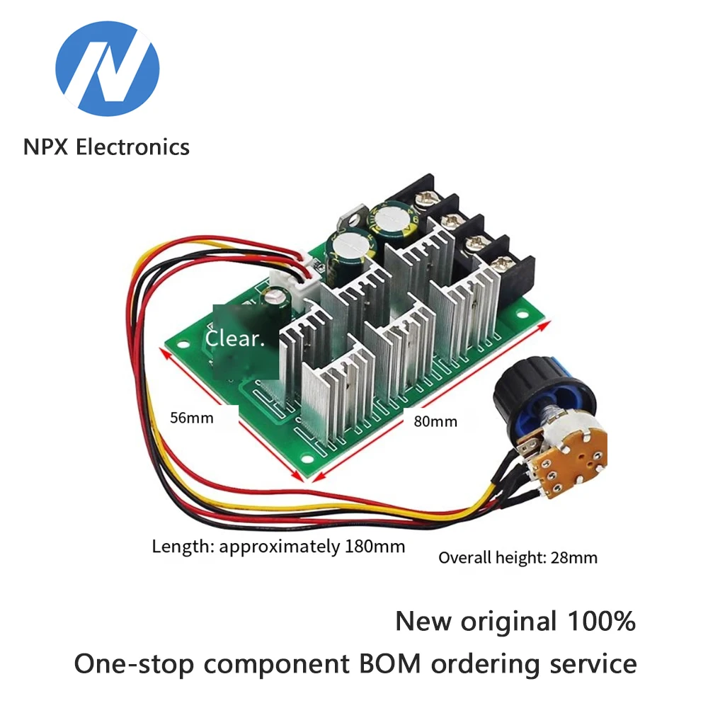 

PWM DC motor speed controller, 40A high-power motor driver, 12V, 24V, 36V, 48V electronic speed control module