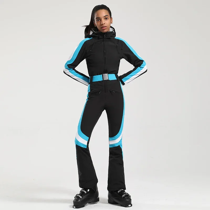 2025 New Slim Ski Suit Women Outdoor Snowboard Overalls One-Piece Warm Skiing Set Winter Overalls Windproof Waterproof Clothing