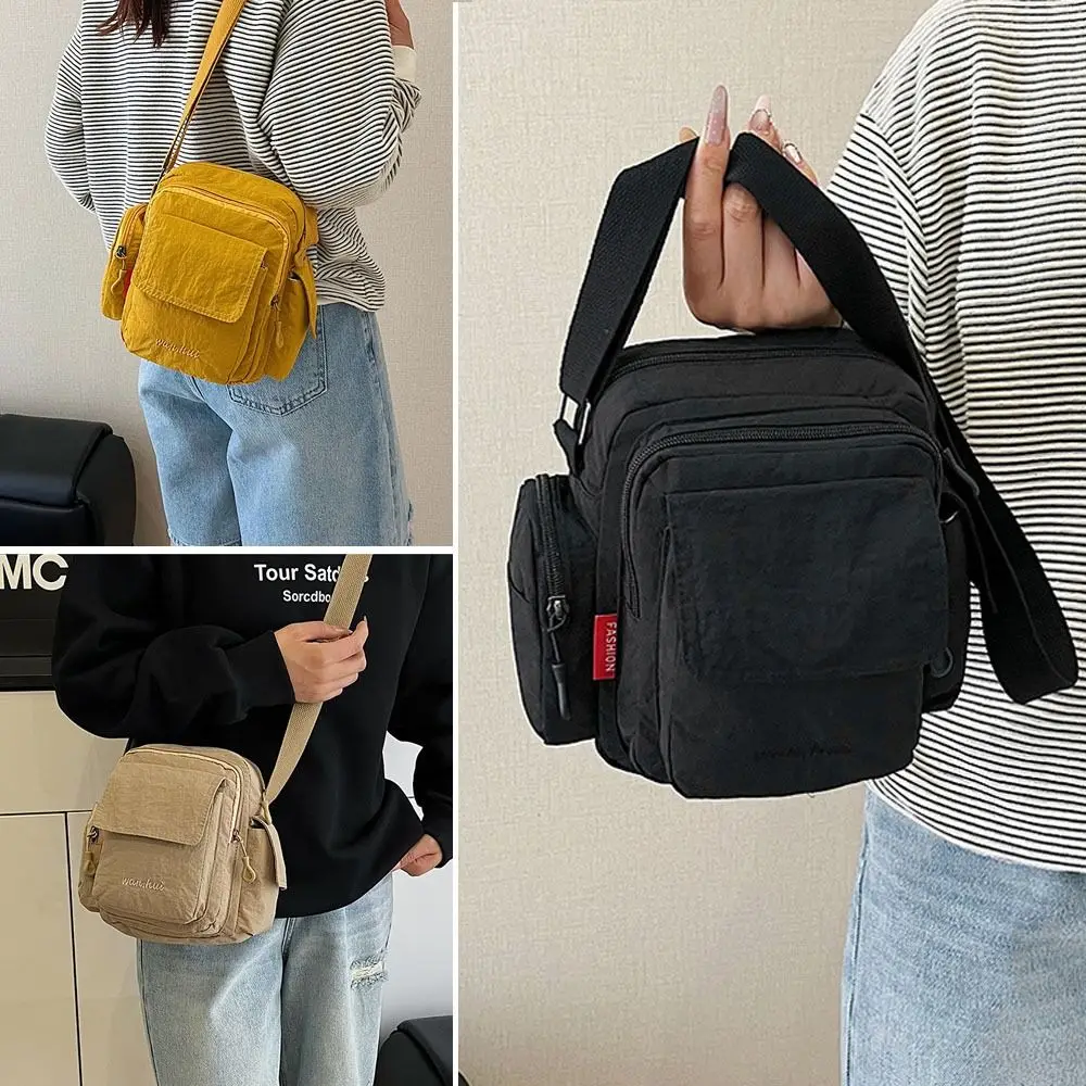 حقيبة ساعي خفيفة الوزن بفتحات متعددة وحزام كتف قابل للتعديل وحقيبة ظهر جانبية من النايلون مناسبة لكل من الرجال والنساء #2