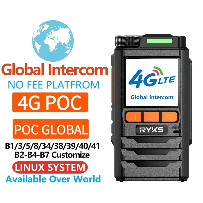 

Global-Intercom 4G PoC Internet Two-Way Radio MINI Sim Card walkie talkie long range 5000km pair (no fee) Intercom platform