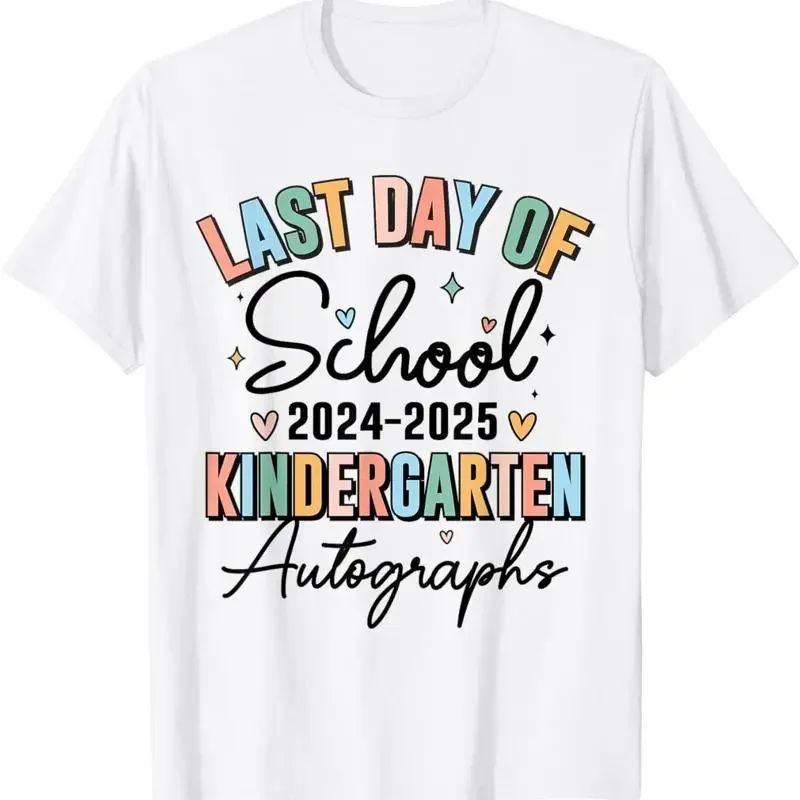 2024 Last Day Autographs Kindergarten Graduation Boys Girls T Shirt