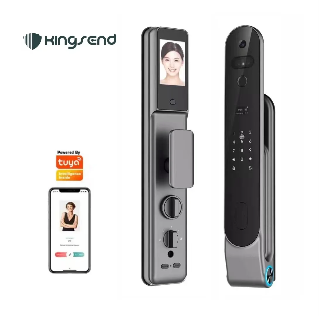 Smart Tuya Wifi Door Lock 3D riconoscimento facciale WiFi interfono Fingerprint Password Card serratura digitale