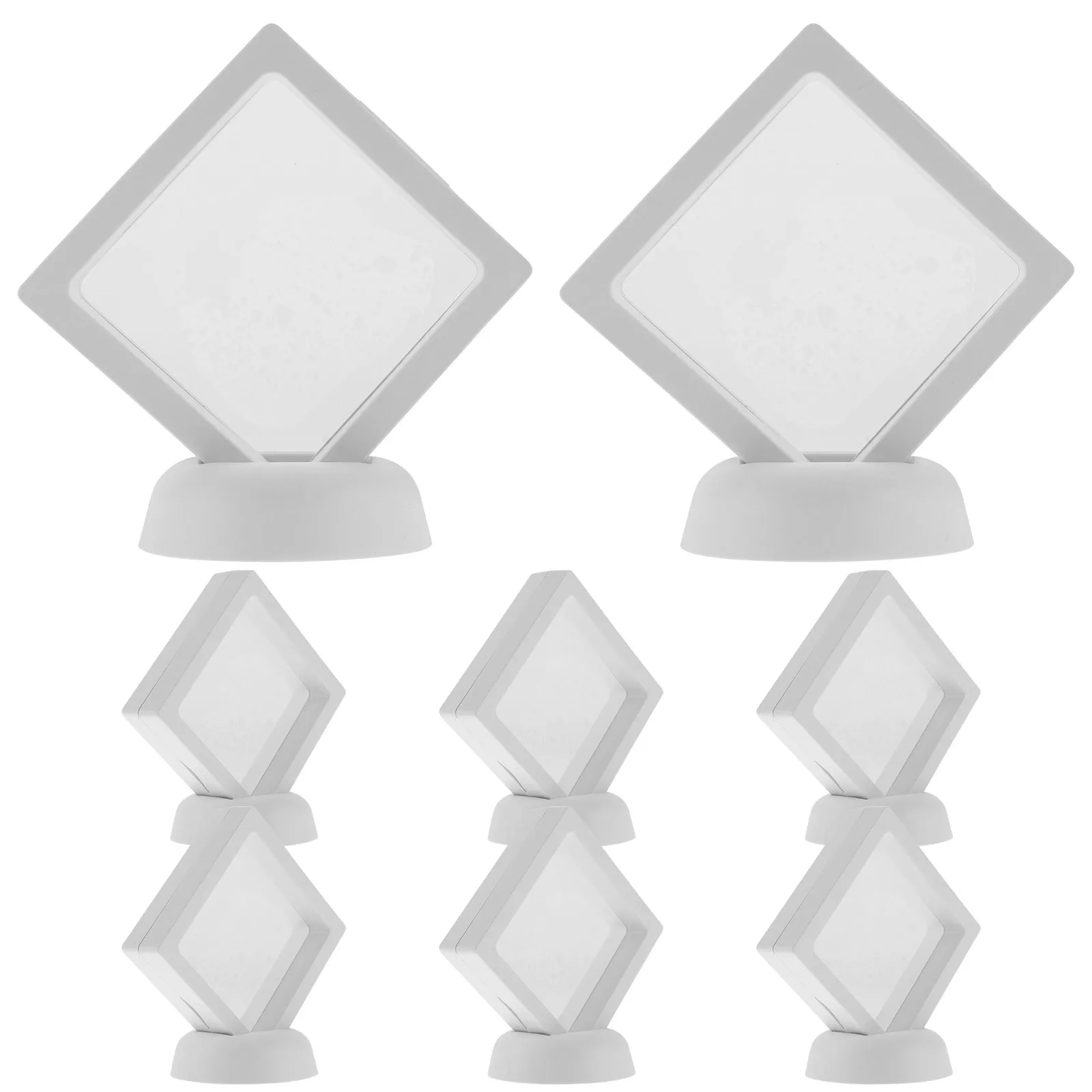 

1Set Square Coin Display Case Durable ABS Pe Material Transparent Floating Coin Display Stand for Round Medal Rack