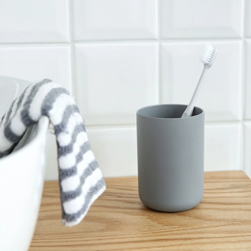 Plastic Material Bathroom Tumblers Cups Brushing Mugs Household Modern Stylish Mouthwash Mugs for Bathroom Living Room