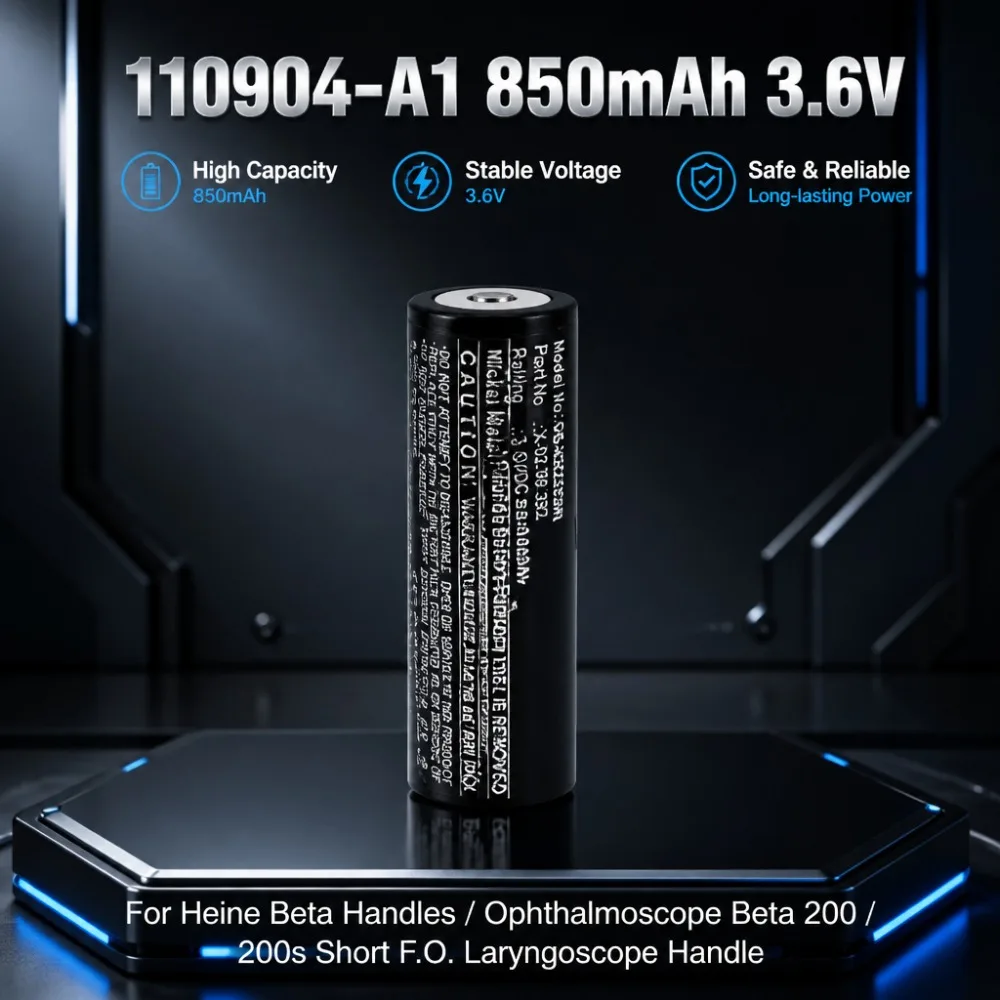 Upgrade 110904-A1 850mAh 3.6V Medical Battery For Heine Beta Handles Ophthalmoscope Beta 200 200s Short F.O.Laryngoscope Handle