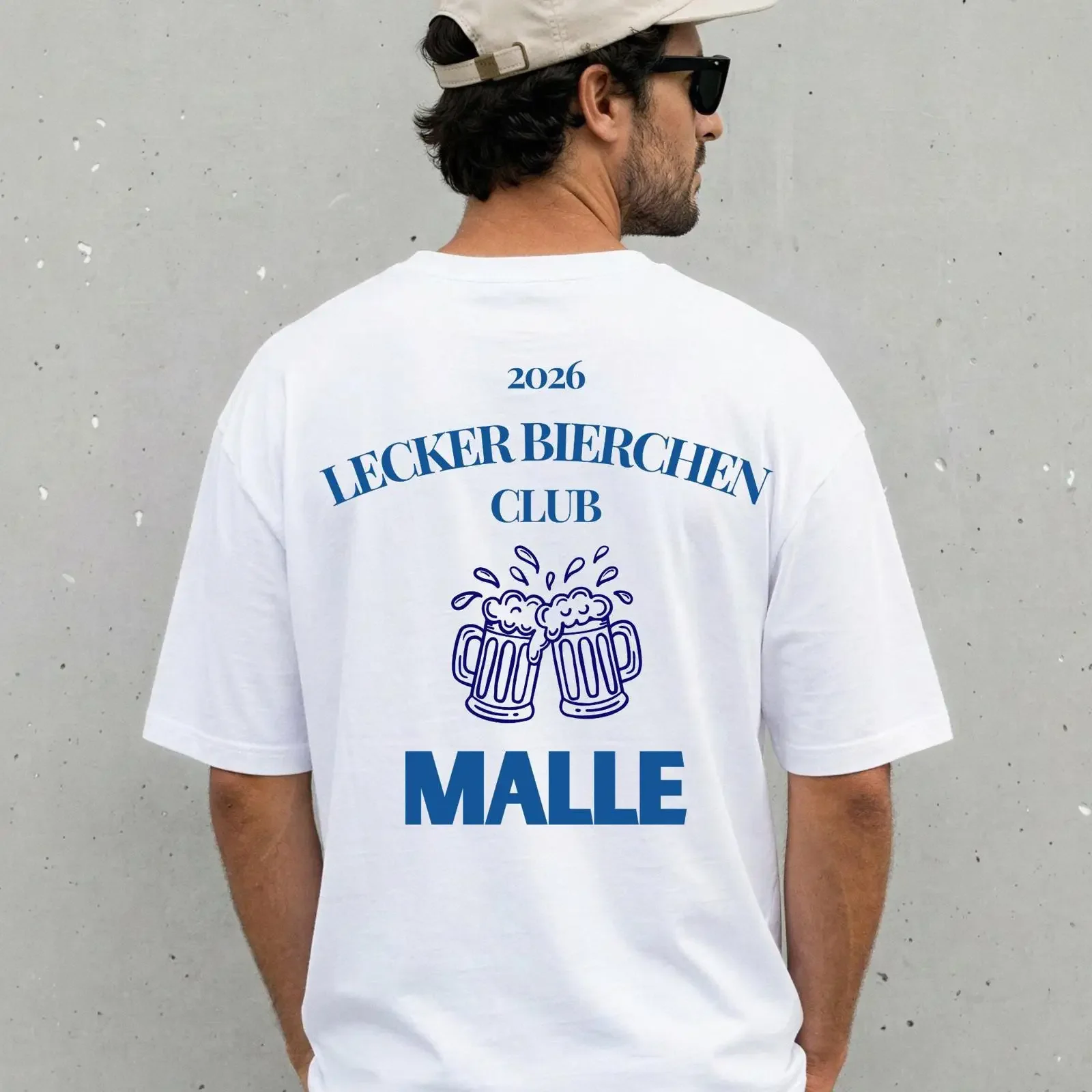 Malle T Shirt Men 2026 Lecker Bierchen Club Mallorca Vacation Ballermann Party Beer Lover  vintage Washed Stylish