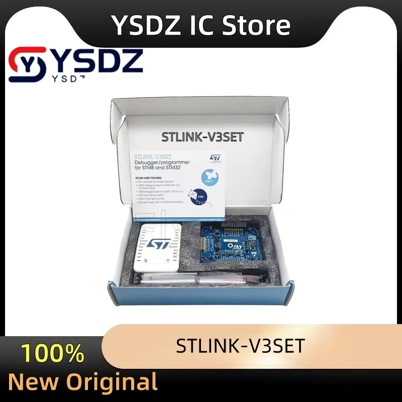 1개 x STLINK-V3SET 프로세서 기반 STM8S STM32 프로그래머 5V USB 2.0 JTAG DFU 정품, 복제품 아님 ST LINK V3