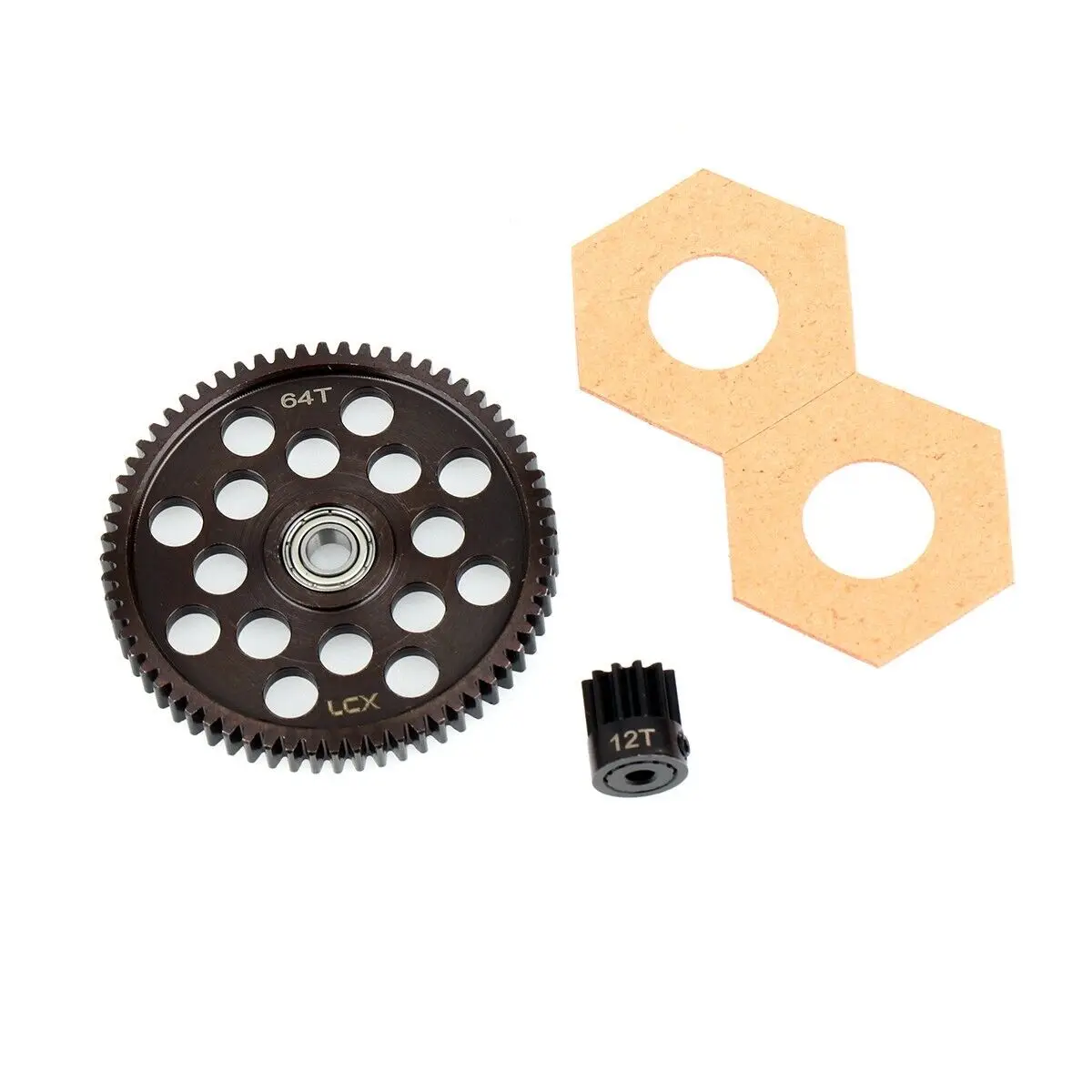 

LCX Racing 1/10 RC Crawler Hard Steel 32P 64T Spur Gear w/ 12T Pinion Gear for Axial RR10 Yeti 90048 Upgrades Parts Accessories