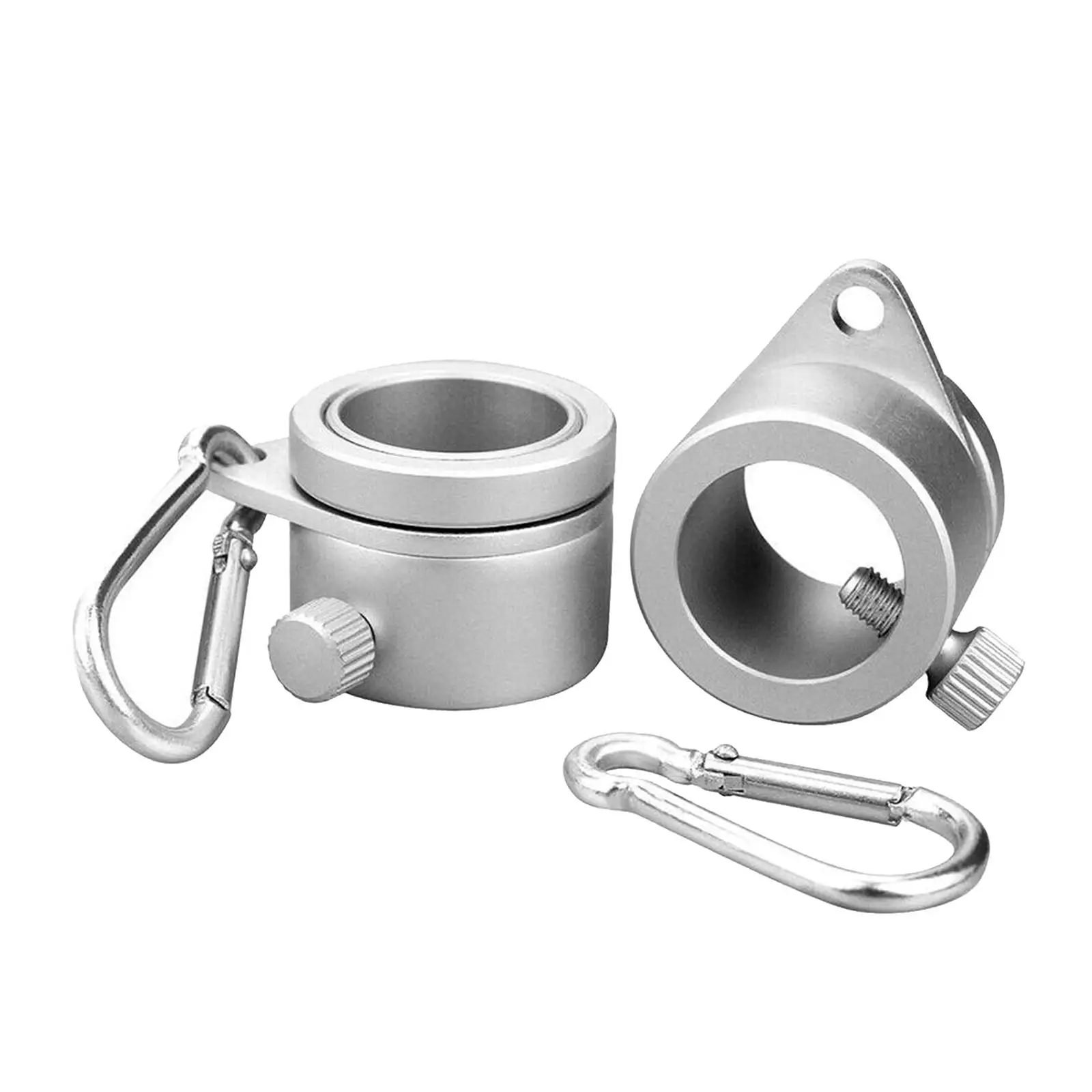 2 Pack Rustproof Flag Pole Rings Clip Mounting Ring 360° Rotating Kit
