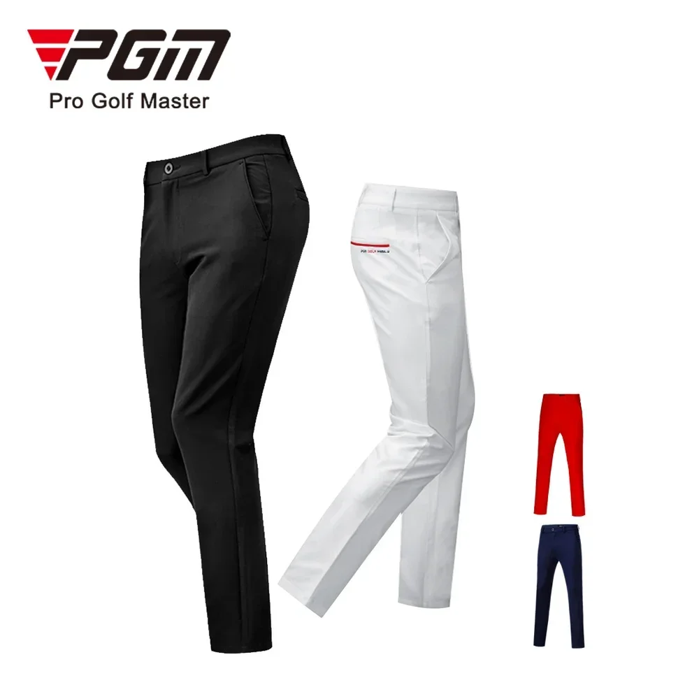 PGM Golf Tennis Men's Long Slim Trousers Spring Autumn High Elastic Sports Wear-resistant Shorts Comfortable Soft Dry KUZ052