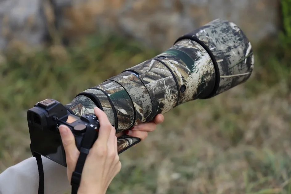ROLANPRO Objektivmantel für Nikon Z 180–600 mm F/5,6–6,3 VR, wasserdichte Schutzhülle, Tarnung, Regenschutz, Z180–600 Pistolenhülse – Detail 8