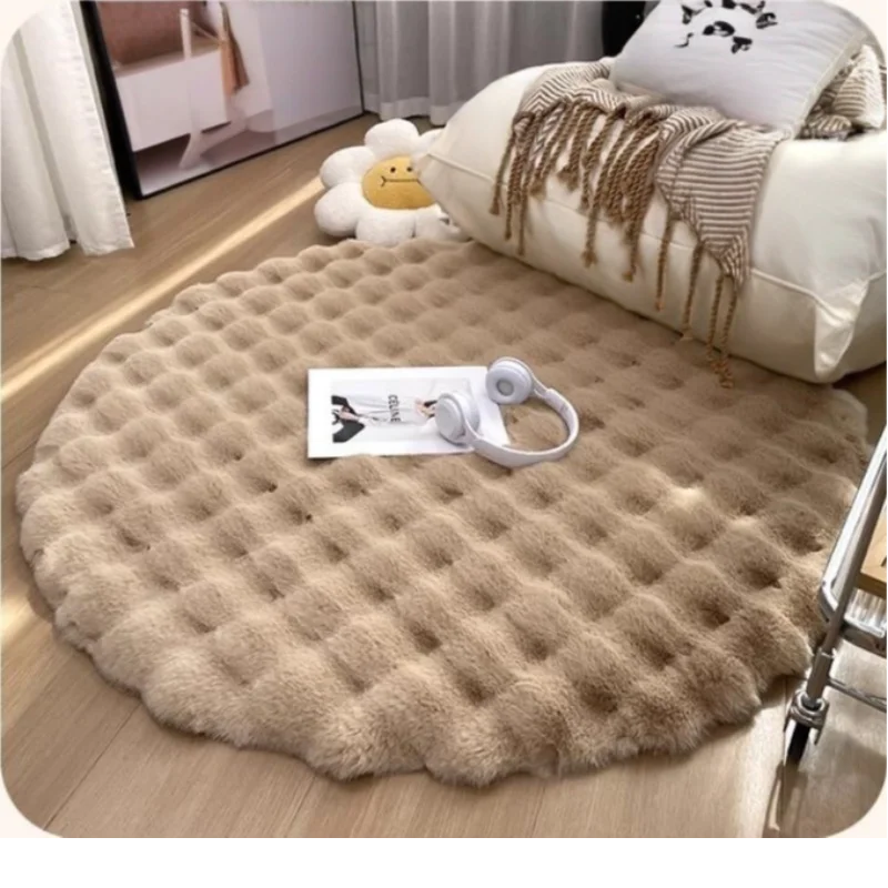 Super Soft Plush Round Rug Mat Fluffy White Carpets For Living Room Home Decor Bedroom Kid Room Decoration Salon Thick Pile Rug