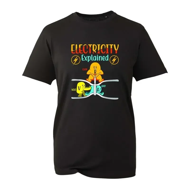 Electricity Explained T Shirt Funny Electrical Engineer Novelty Top