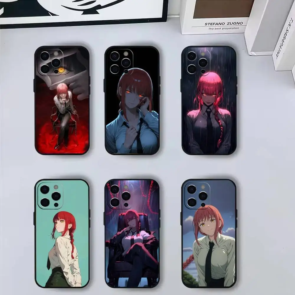 

D-Dominating d-demons M-MakimaES Phone Case For iPhone 17,16,15,14,13,12,11 Plus,Pro Max,XS,Soft Silicone Black Cover