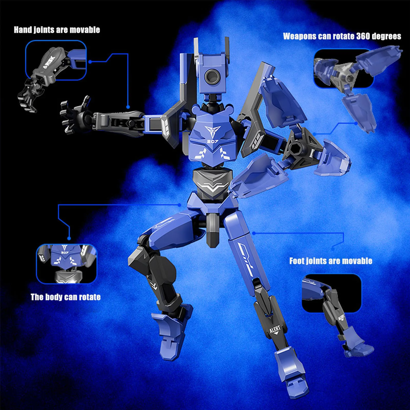 Figura de acción completa de ensamblaje, modelo de Robot guerrero genial, juguete para aliviar el estrés para niños, regalos de cumpleaños para el Día de los niños