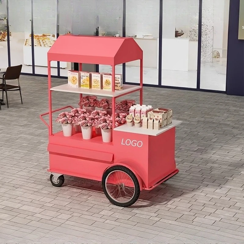 

Jewelry stall trolley movable tea booth live stream multi-layer float