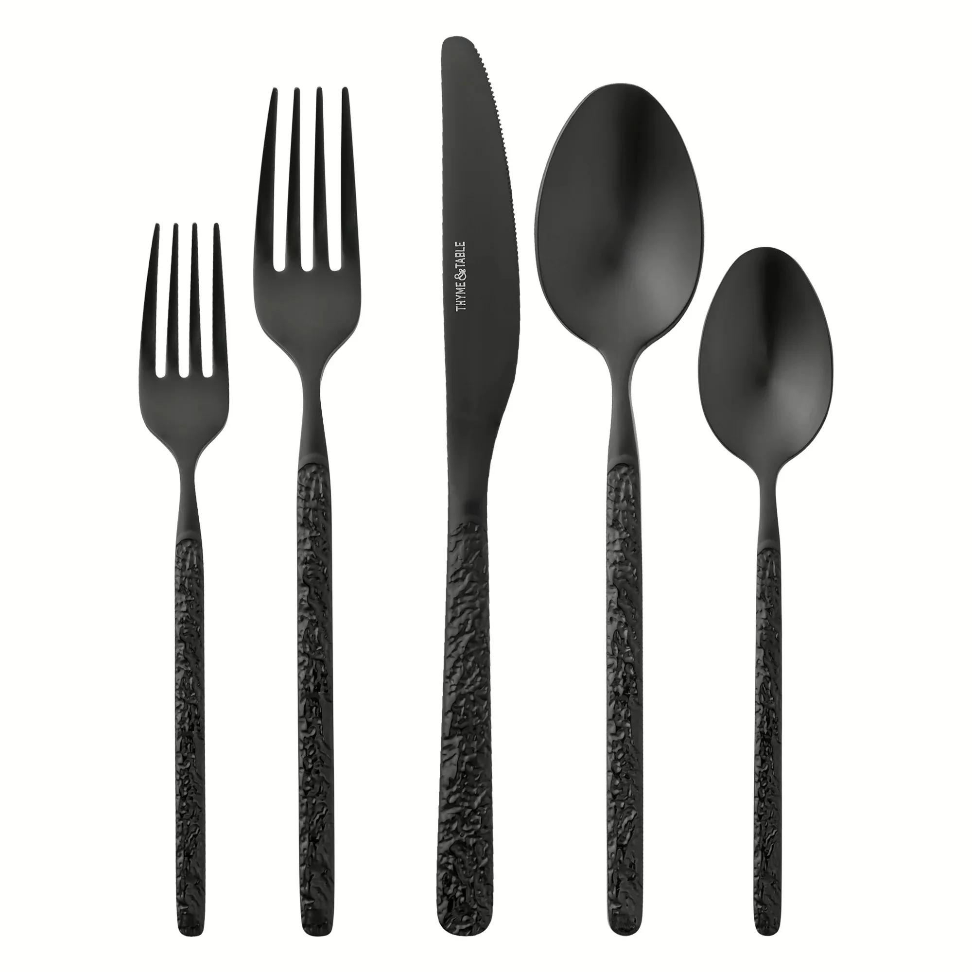 

20-Piece Black Stainless Steel Flatware Set, Service for 4