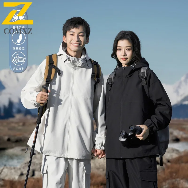 

COMXZ 2025 Autumn New American Fashion Streetwear Outdoor Windproof lightweight Couple Techwear Jacket Waterproof Windbreaker