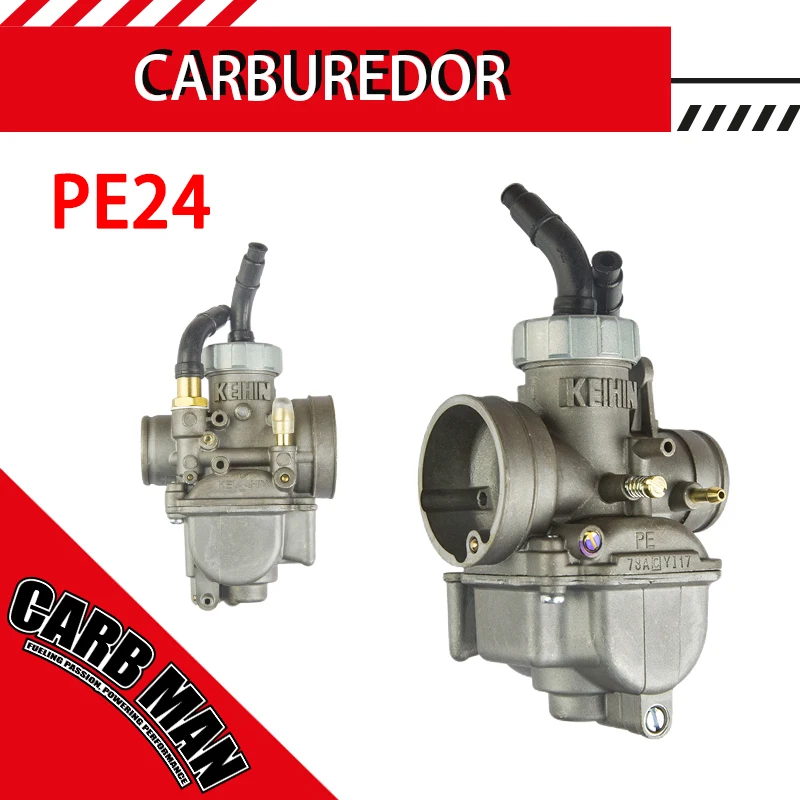 DASH 24mm PE24 Motorcycle Carburetor For NSR125 KX80 KX100 KX125 DIO NSR 50-125CC 2/4-Stroke Pit Dirt Bike ATV Quad Engine Carb