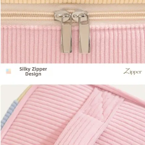 Zipper Closure Double-layer Storage Bag Soft Material Portable Makeup Bag Large Capacity Handheld Toilet Bag