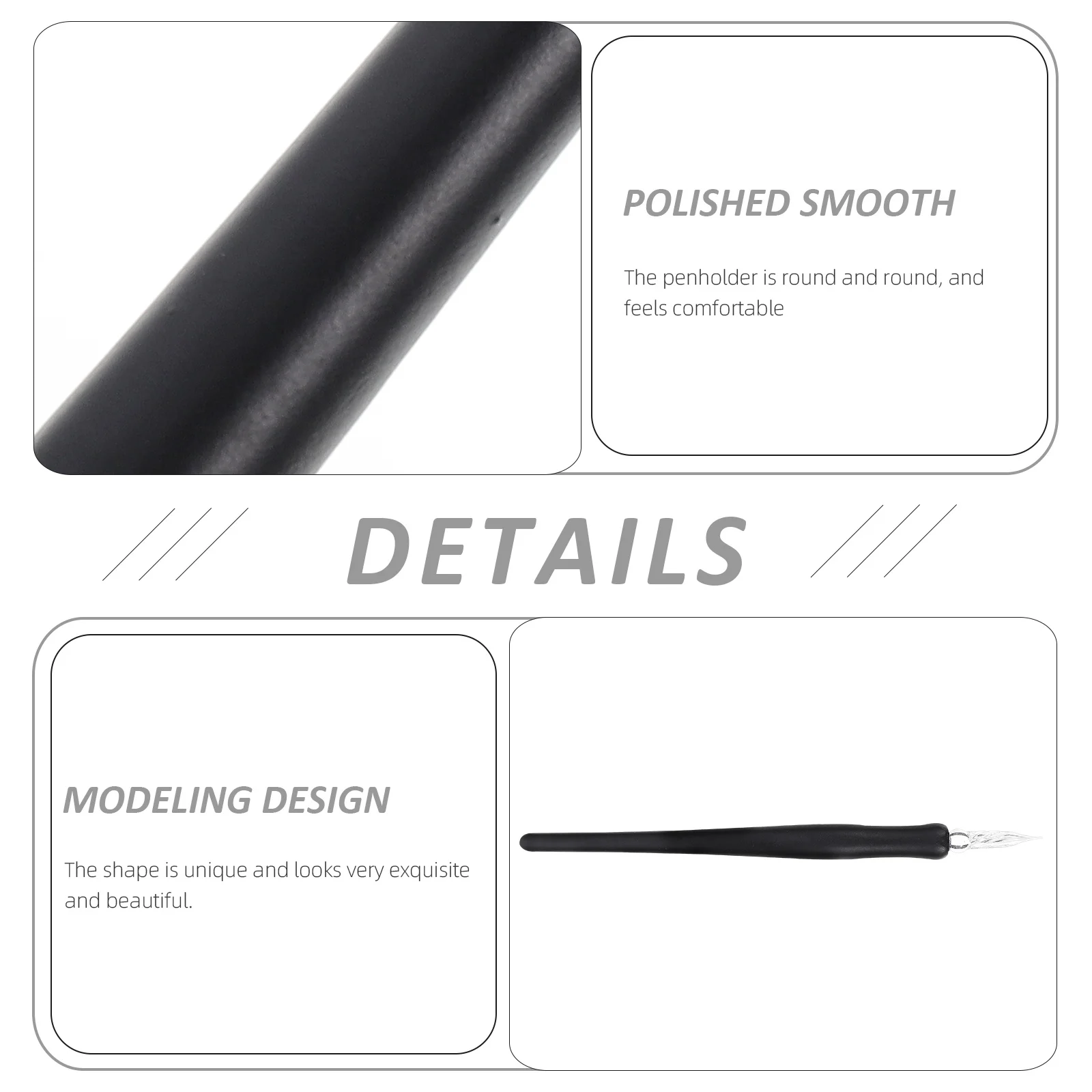 

1pc Glass Dip Pen Vintage Calligraphy Pen With Wooden Handle For Writing Drawing Art Practice Smooth Ink Flow Premium Glass