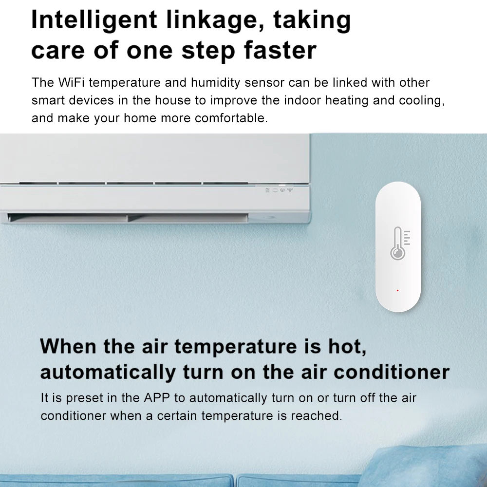 Tuya Smart WiFi temperatuur- en vochtigheidssensor Hygrometer Thermometer Ondersteuning Alexa Google Home Mobiele app Remote Monitor Link