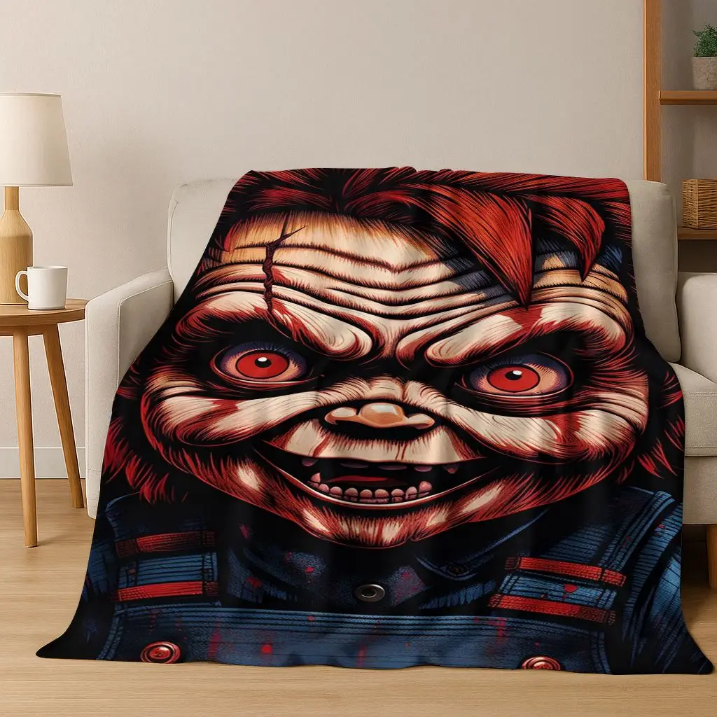 الرعب تشاكي Pennywise مهرج هالوين المنشار فريدي كروجر الفانيلا بطانية لينة بطانية دافئة لغرفة النوم غرفة المعيشة السرير نزهة #5