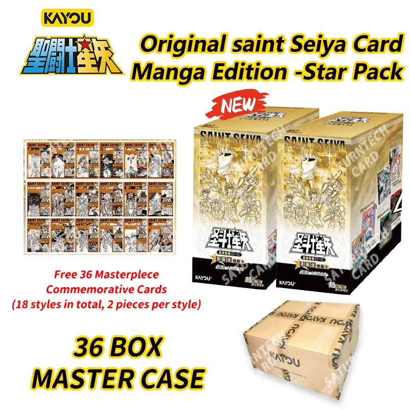 KAYOU Saint Seiya Manga Edition Master Box - 36 Packs with Rare Oversized Commemorative Cards Official Licensed