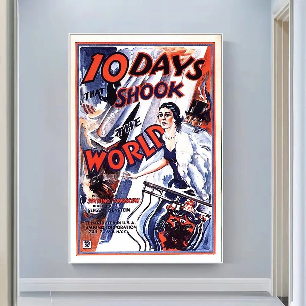 V2015 Десять дней, которые показывают по миру, винтажный классический фильм, настенная шелковая ткань, HD постер, художественное украшение для дома, подарок