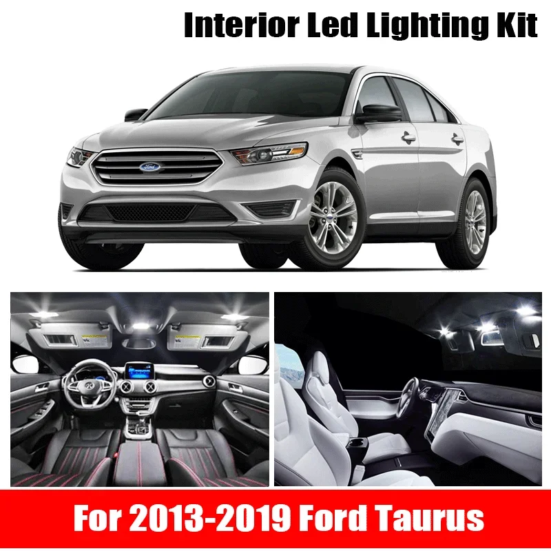 8Pcs White Canbus led Car interior lights upgrade Kit for 2013 2014 2015 2016 2017 2018 2019 Ford Taurus led interior Dome Trunk