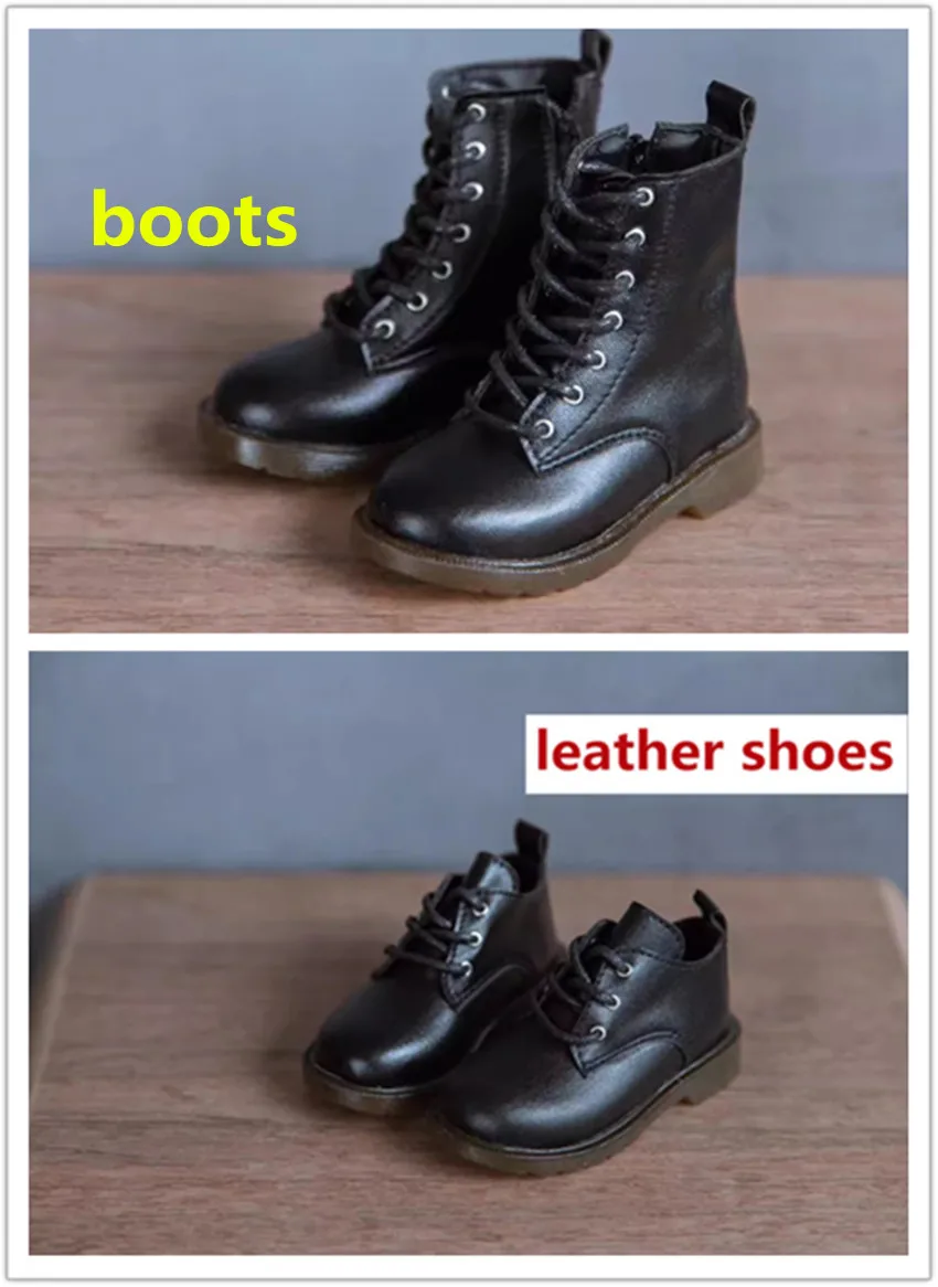 Sapatos de boneca bjd 1/3, bonito, sola macia, bico redondo, cano alto, multicolorido, preto, azul, verde, couro, botas de tornozelo, presente, acessórios de boneca