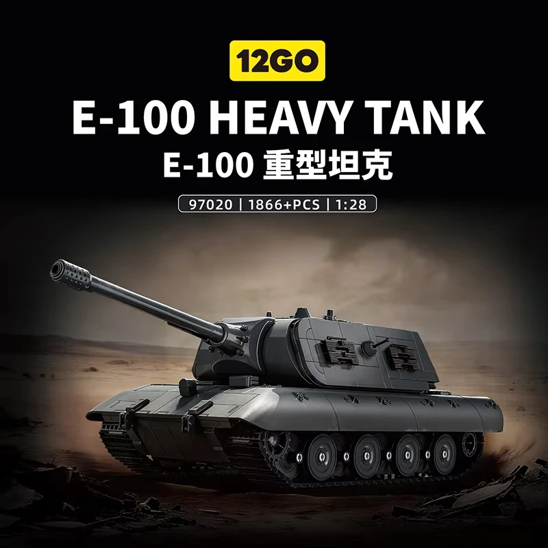 12GOE-100 Heavy Tank Model Building Blocks Collection-Level Military Series DIY Toys Collection Tank Model Gifts