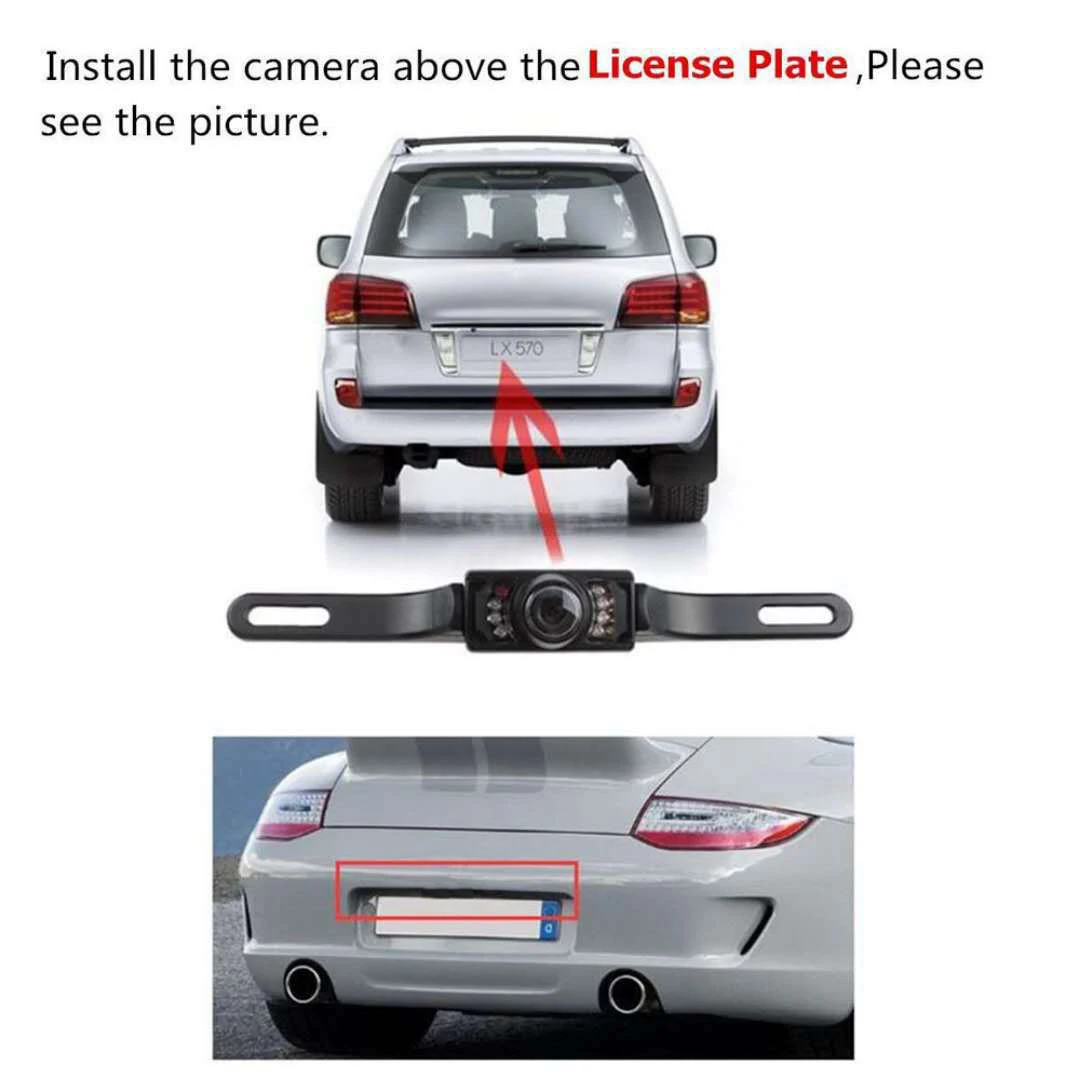 Car Rear View Reversing Backup Camera 8 LED Lights Night Vision Waterproof Universal Car Backing Camera License Plate