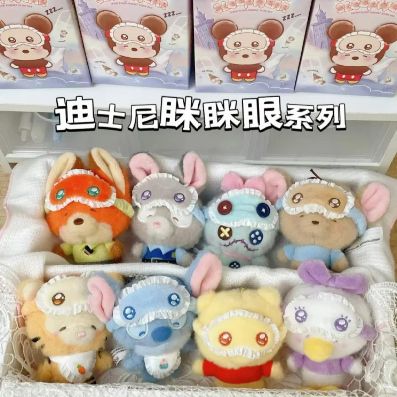 ดิสนีย์ของแท้กล่องตาบอดมินิฟิกเกอร์-ชุดนอนคาวาอิซีรีส์มิกกี้ มินนี่ จูดี้ตุ๊กตาจี้ตกแต่งเซอร์ไพรส์ของขวัญลึกลับของเล่น