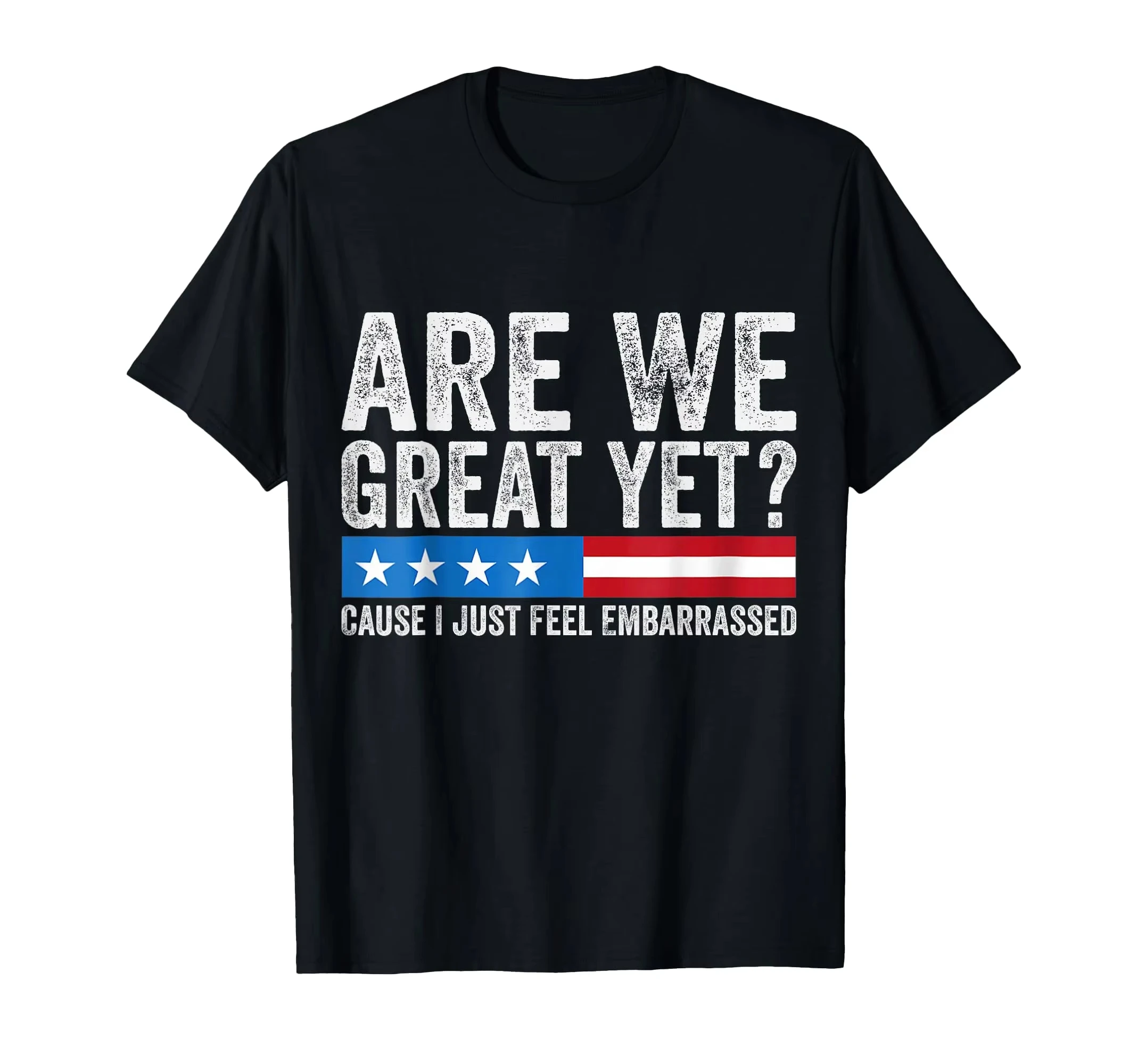 تي شيرت رجالي جديد من القطن الخالص مع هل نحن سعداء بعد طباعة العلم الأمريكي للملابس غير الرسمية تي شيرت برسومات قابلة للتنفس والراحة