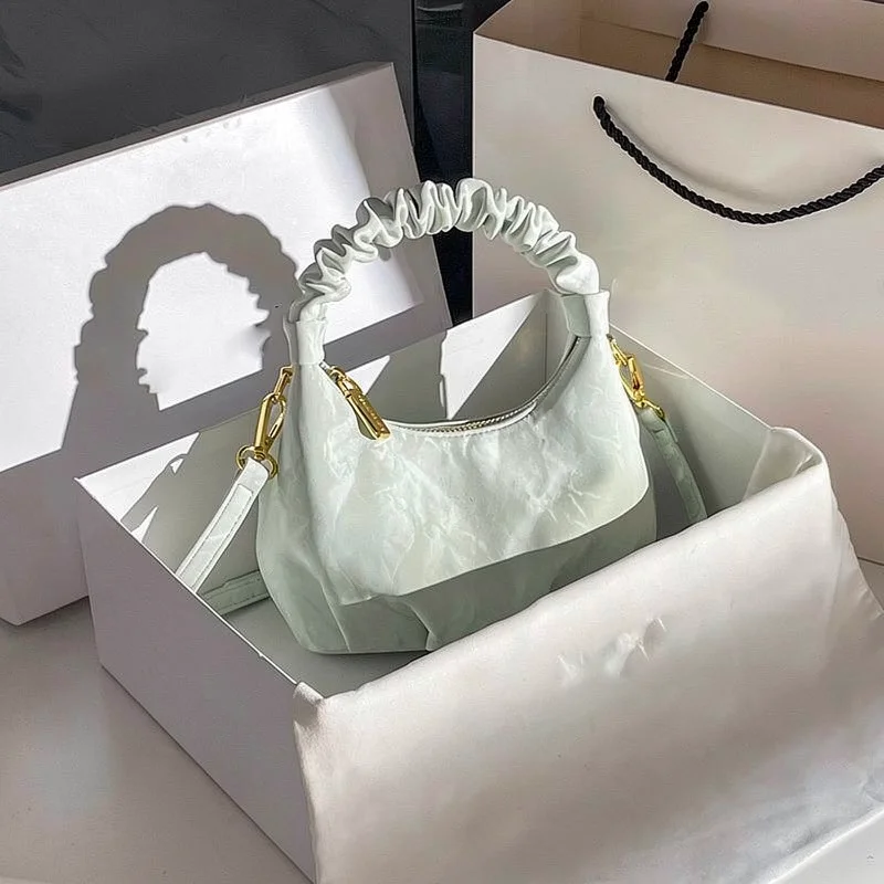 

2025 Wrinkled Bag Pu Bag Top Handle Bag Luxury For Party Daily Work