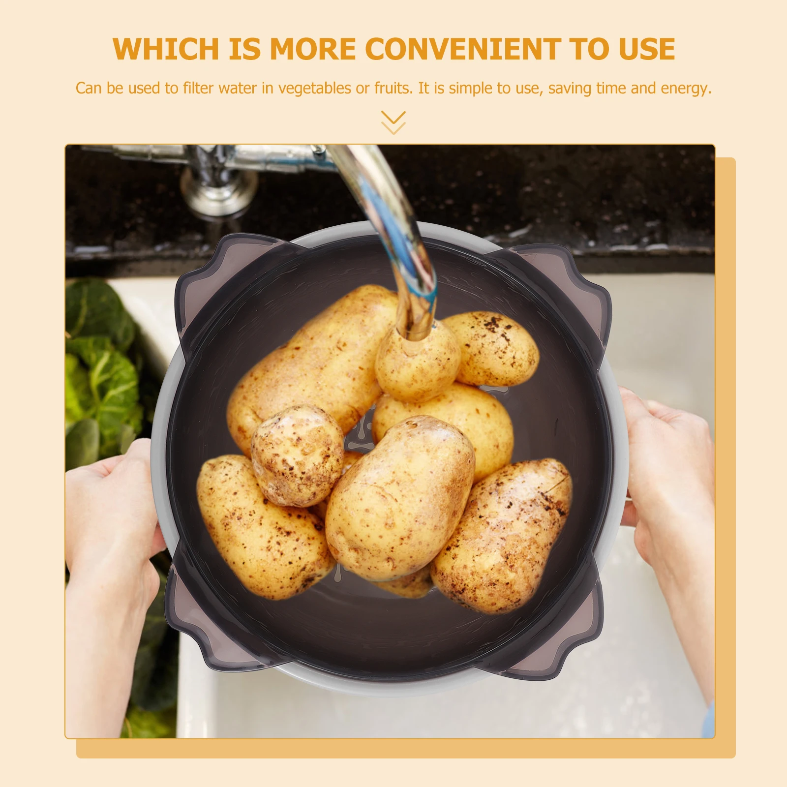 

1pc Drain Basket Double Layer Kitchen Strainer For Fruit Vegetable Washing Drying Storage Colander Filter Tool Household