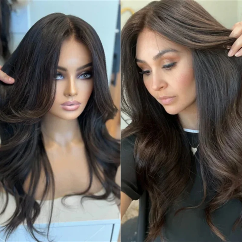 

Парик с предварительно сформированной линией роста волос 13x4, омбре, темно-коричневый, синтетический, с HD-кружевом, невидимый прозрачный кружевной фронт, термостойкое волокно, для вечеринок