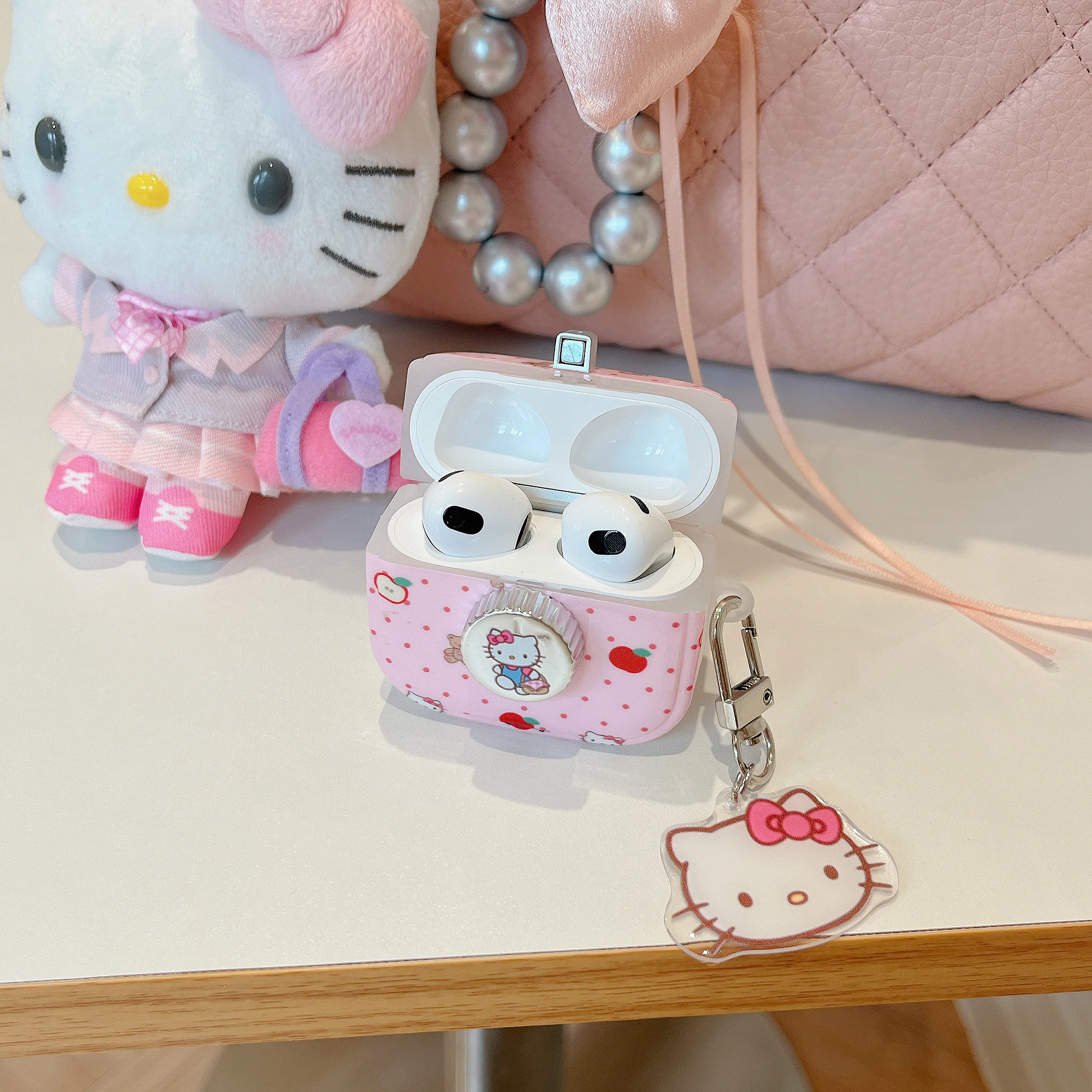 Sanrio Hello Kitty Kopfhörer-Hülle, Cartoon-Anime, cool, Anti-Drop, Geburtstagsgeschenk, geeignet für Airpods 4, 1, 2, 3, Pro, Pro2