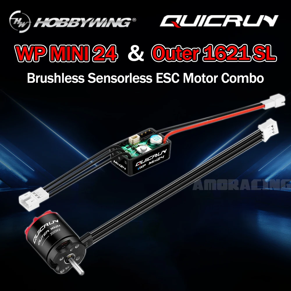 

Двигатель HOBBYWING quirun WP Mini24 25A ESC внешний 1621 3500KV бесщеточный Бессенсорный комбинированный для модели 1/18 1/24 RC Гусеничный автомобиль