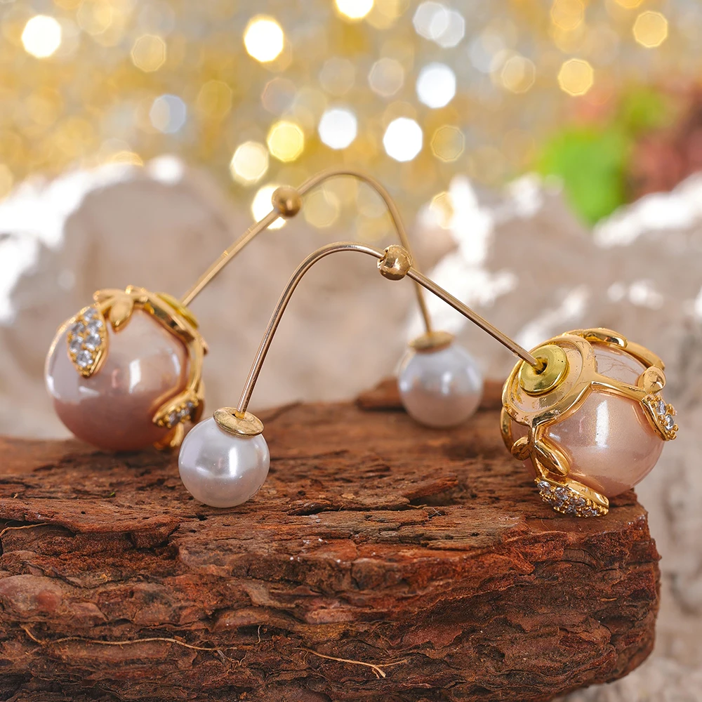 

Mchic Original Design Sweet Chic Imitation Pearls Drop Dangle Earrings 2024 Unique Charm Copper Jewelry Bijoux Femme Wholesale