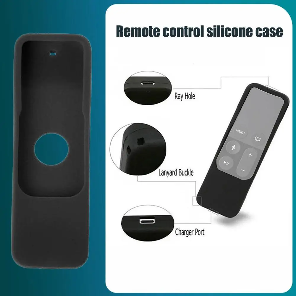 for Apple TV 4K/4th Gen Siri Remote Control Case Colorful Protective Romote Silicone Case Control Anti-Slip Skin Cover O4H2