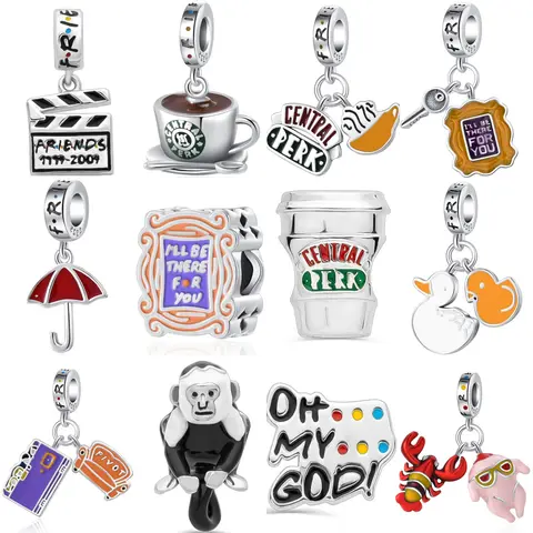 2025 New 925 Sterling Silver Charm TV Show Friends Collection Party DIY Fine Bead Fit Original Pendant Charms Bracelet For Women